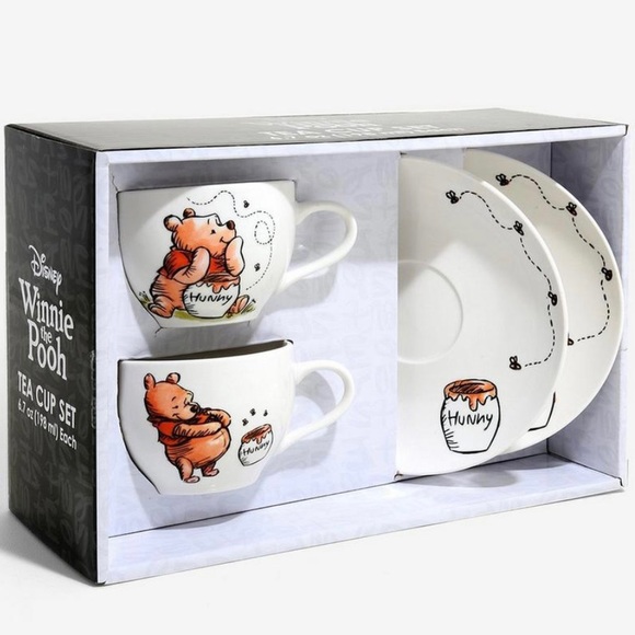 Disney Winnie the Pooh Teacup Set NWT 2 cups & 2 saucers Piglet Eeyore - Picture 5 of 12